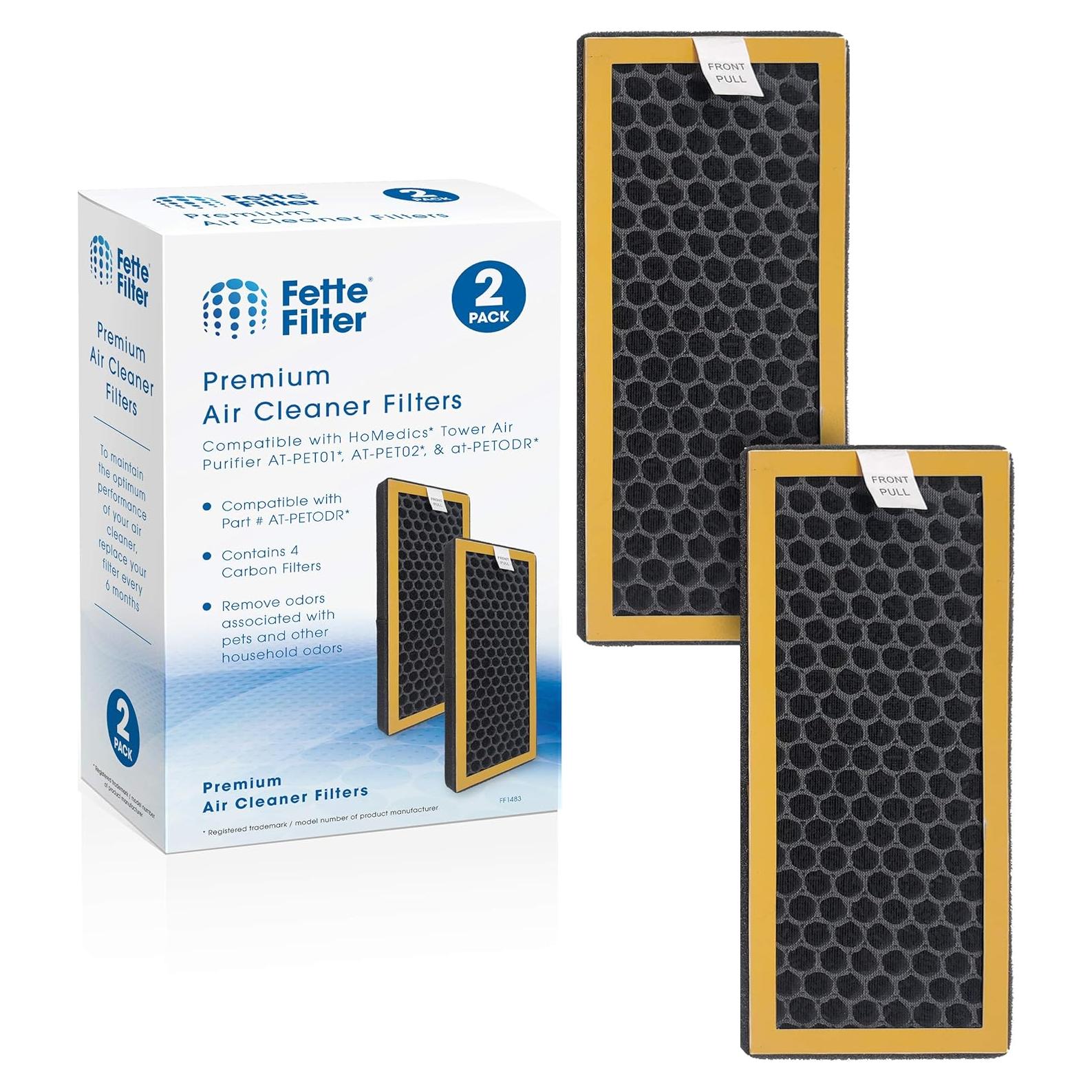 Filtro de Aire Fette para HoMedics TotalClean PetPlus - Paquete de 2