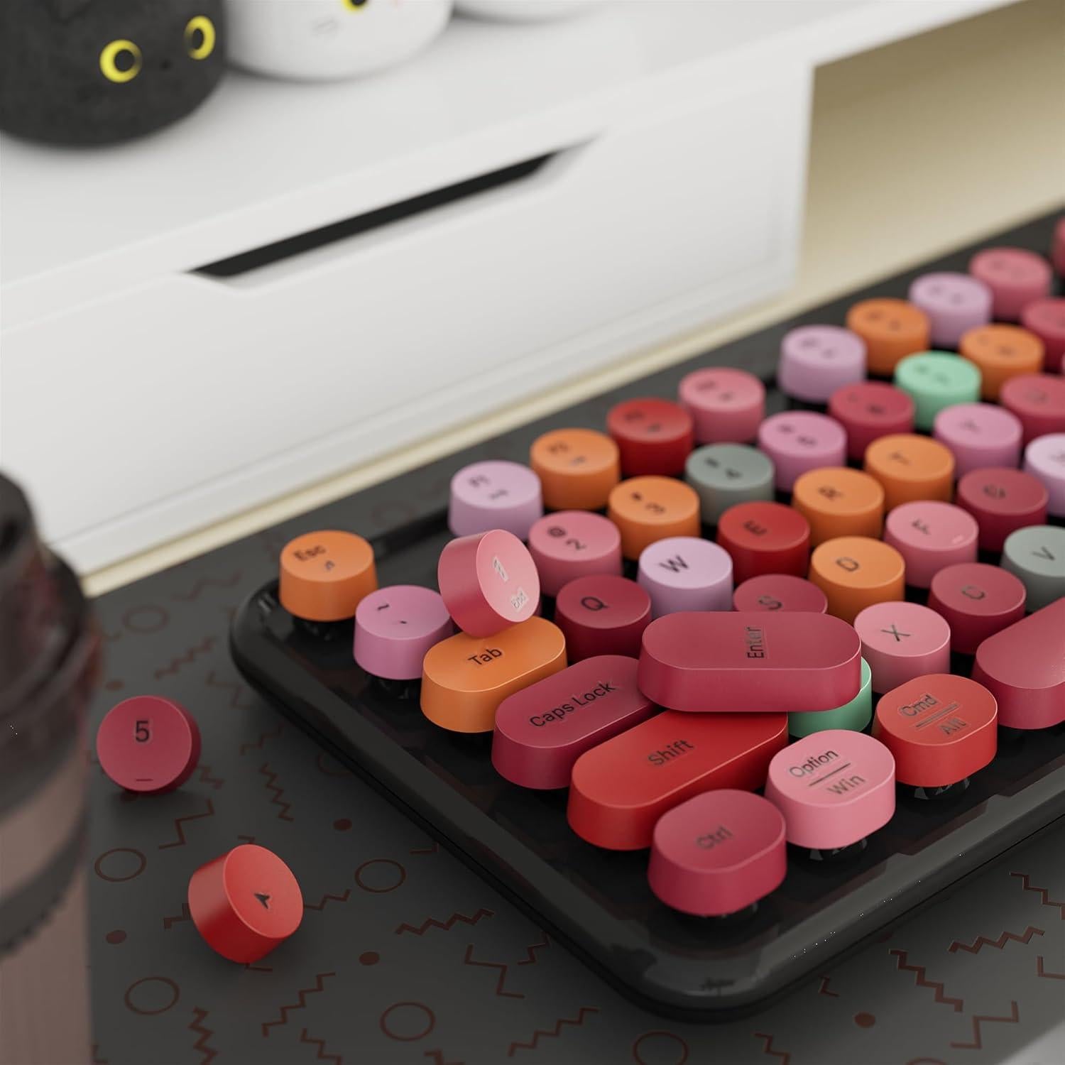 Combo Teclado y Ratón Inalámbricos UBOTIE Colorido Negro