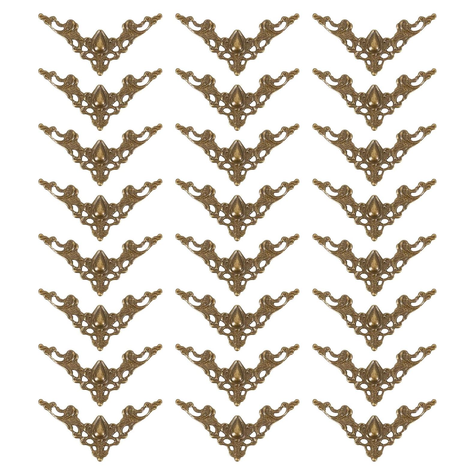 Protectores de Esquina de Metal uxcell 24 Pcs Bronce 41mm