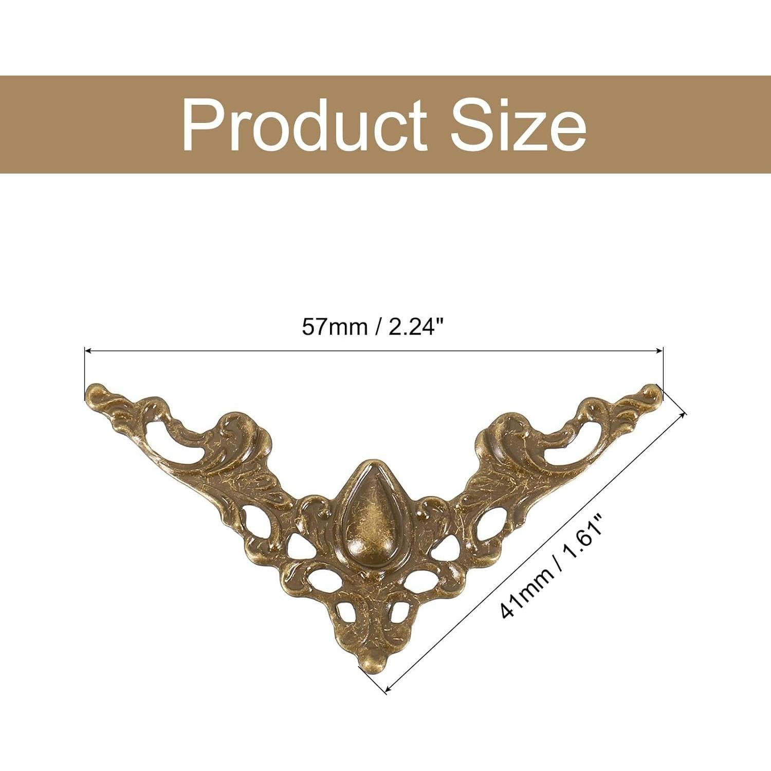 Protectores de Esquina de Metal uxcell 24 Pcs Bronce 41mm