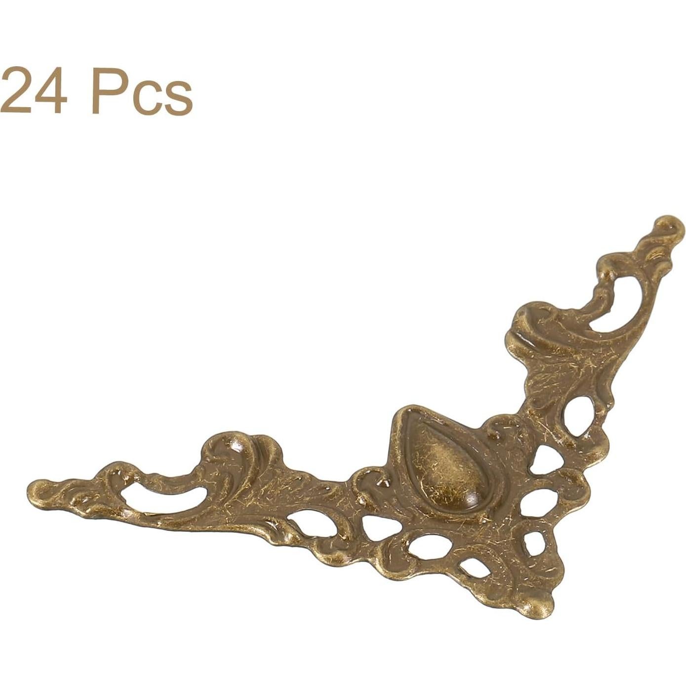 Protectores de Esquina de Metal uxcell 24 Pcs Bronce 41mm