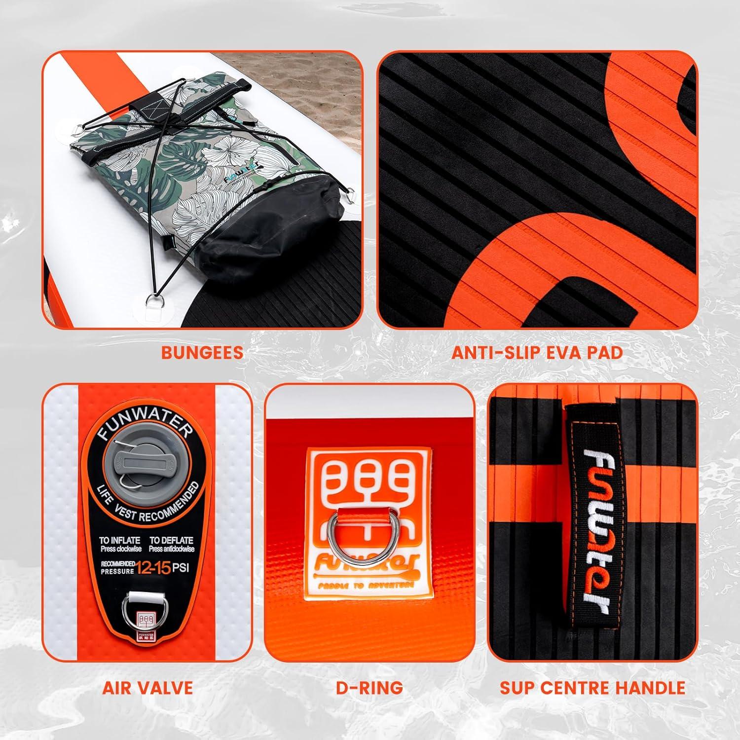 Tabla de Paddle Inflable FunWater 3.35m Antideslizante para Adultos