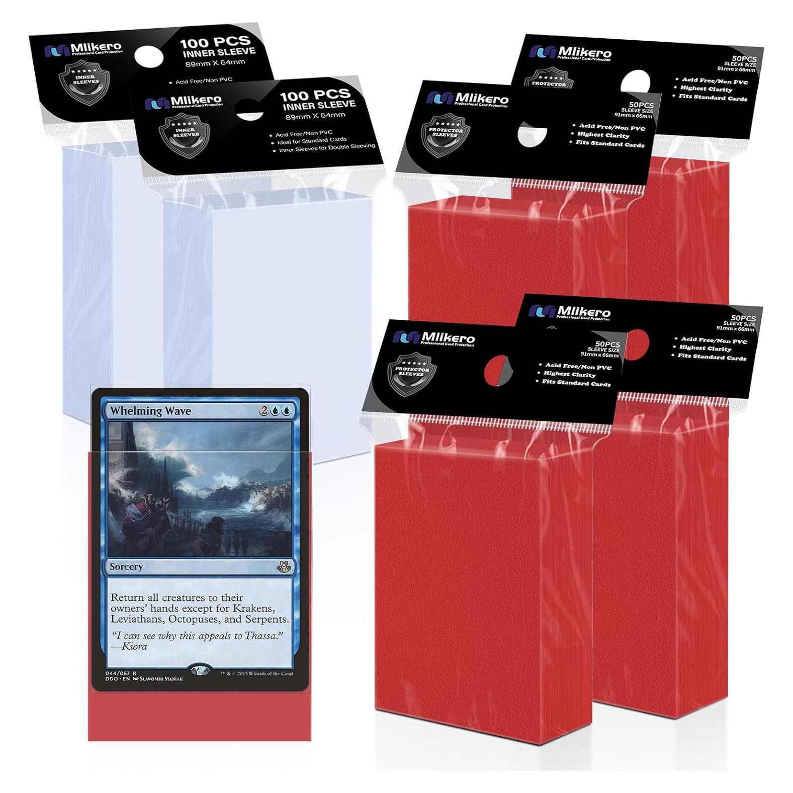 Paquete 400 fundas cartas Mlikero rojas mate y interiores