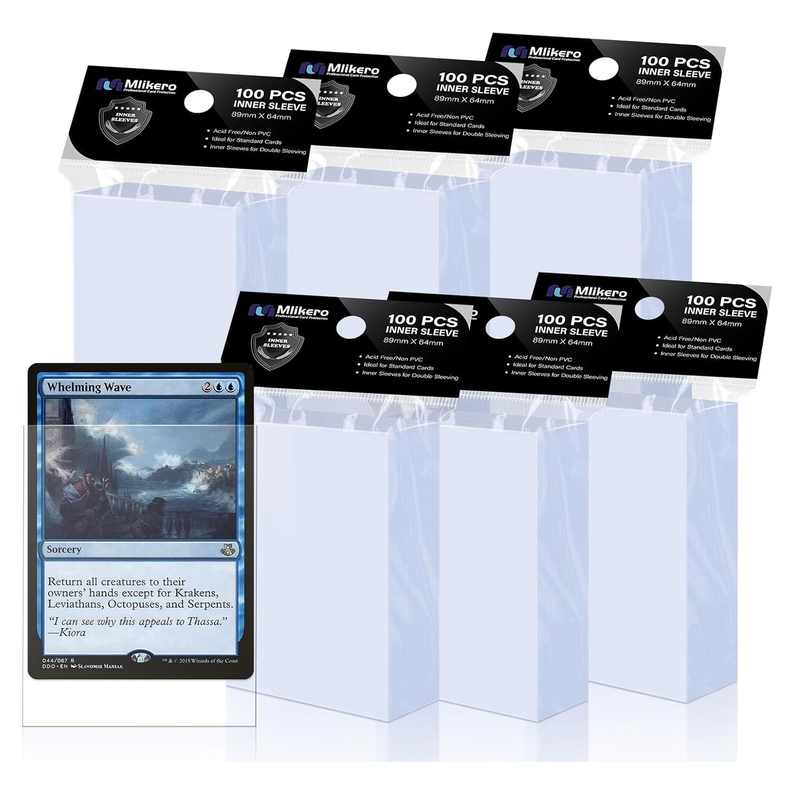 600 Fundas Internas Mlikero para Cartas de Juego 64x89mm