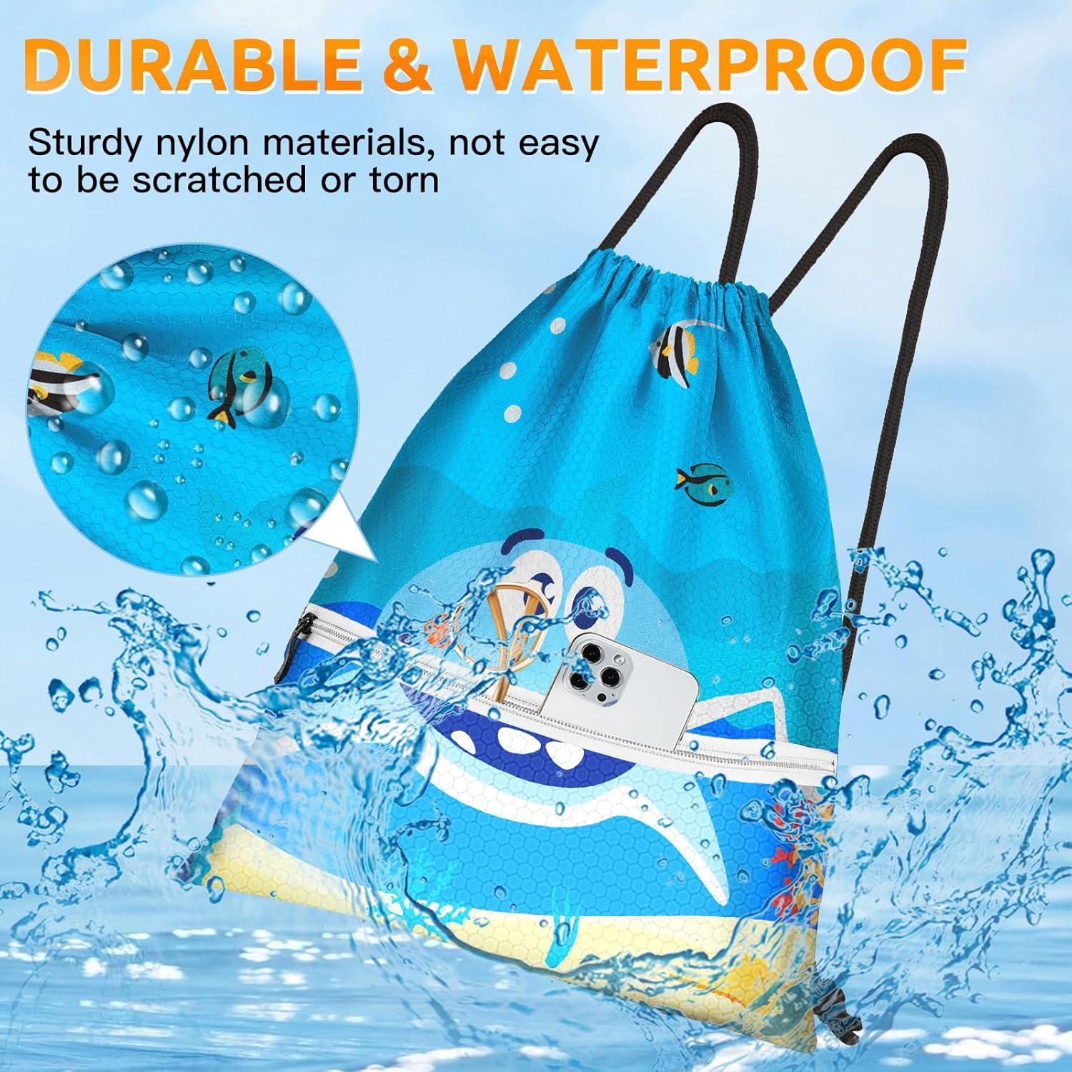 Mochila con cordón Slohif Gran Tiburón Impermeable 12L