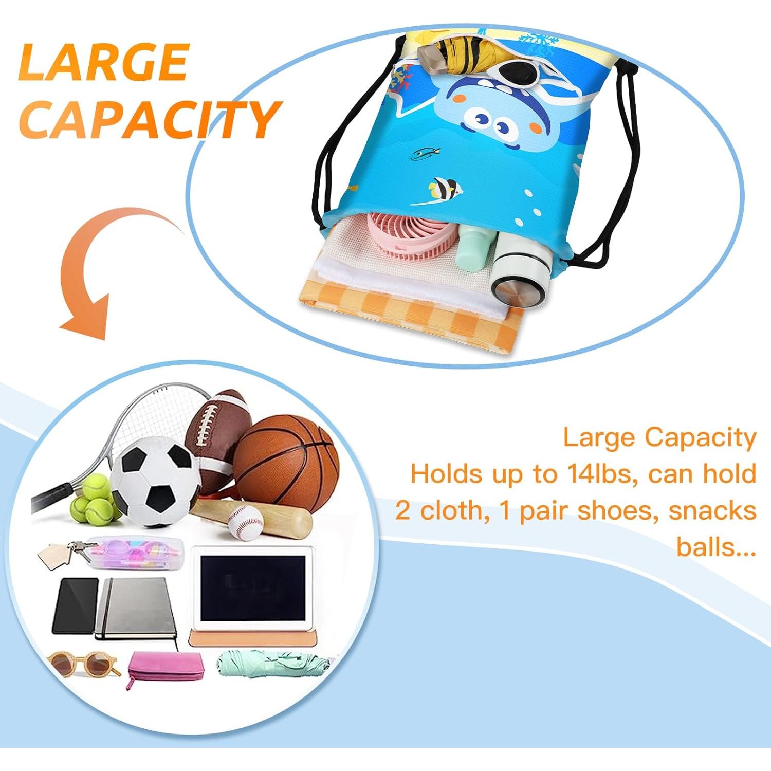 Mochila con cordón Slohif Gran Tiburón Impermeable 12L