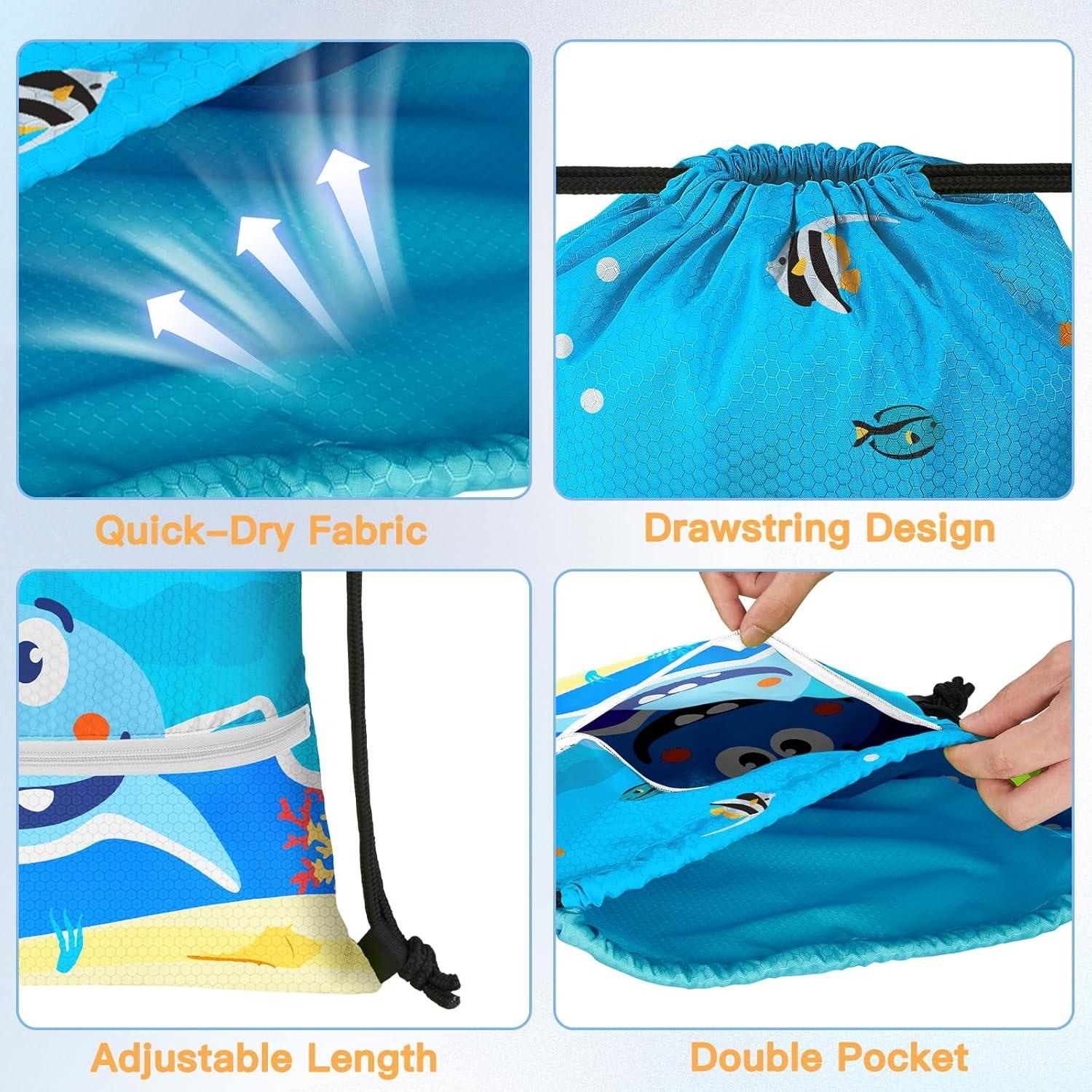 Mochila con cordón Slohif Gran Tiburón Impermeable 12L