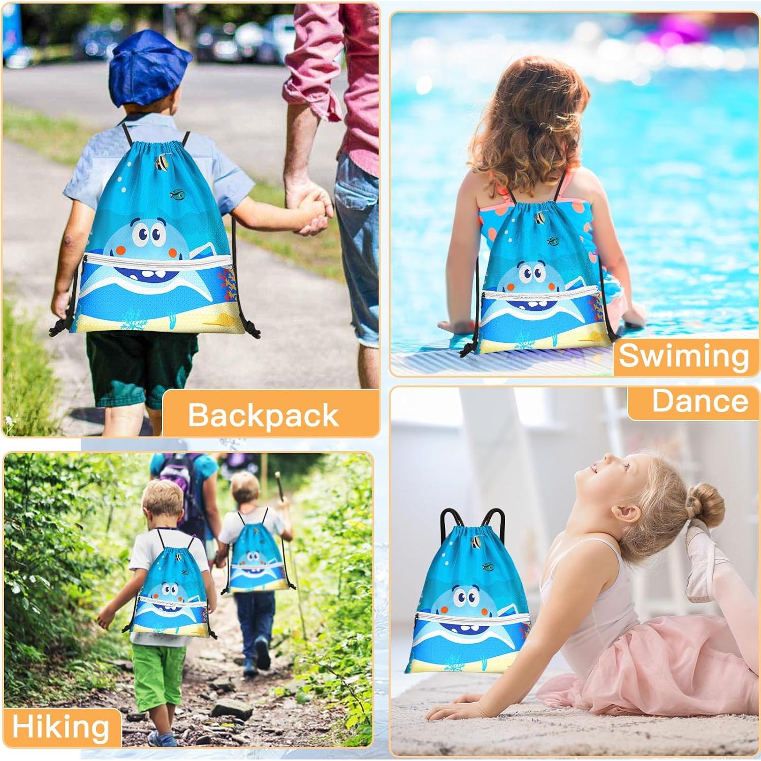 Mochila con cordón Slohif Gran Tiburón Impermeable 12L