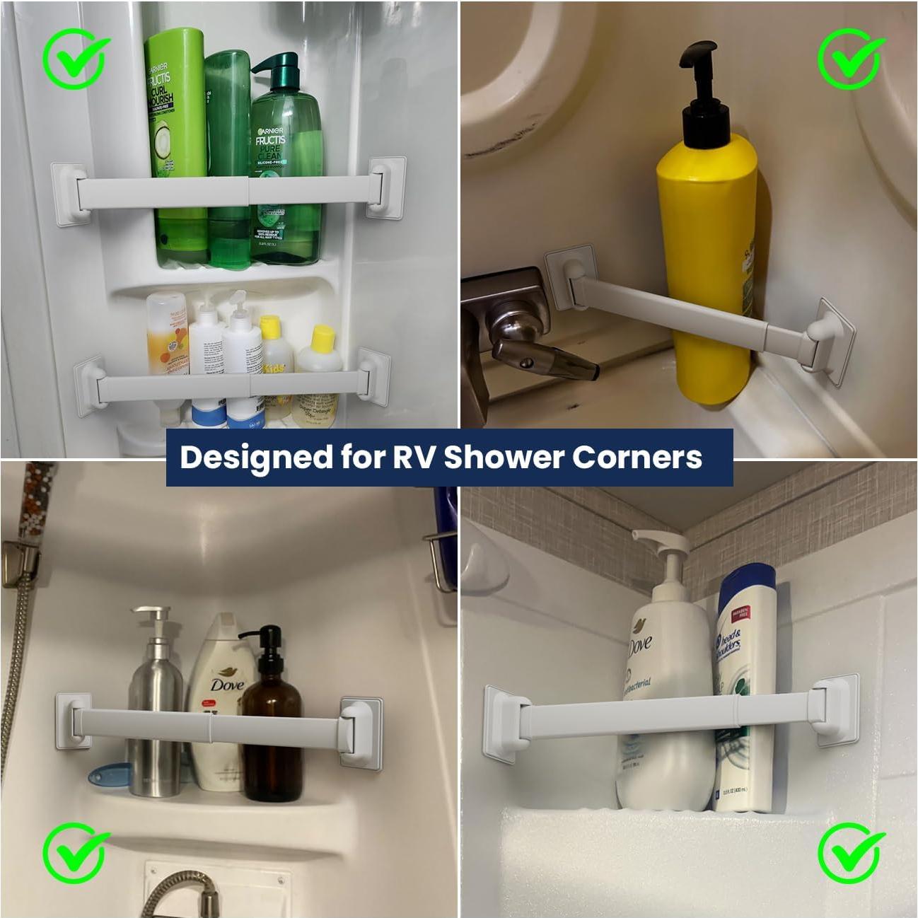 Barra de Almacenamiento de Esquina para Ducha RV Safoner 2 Paquetes