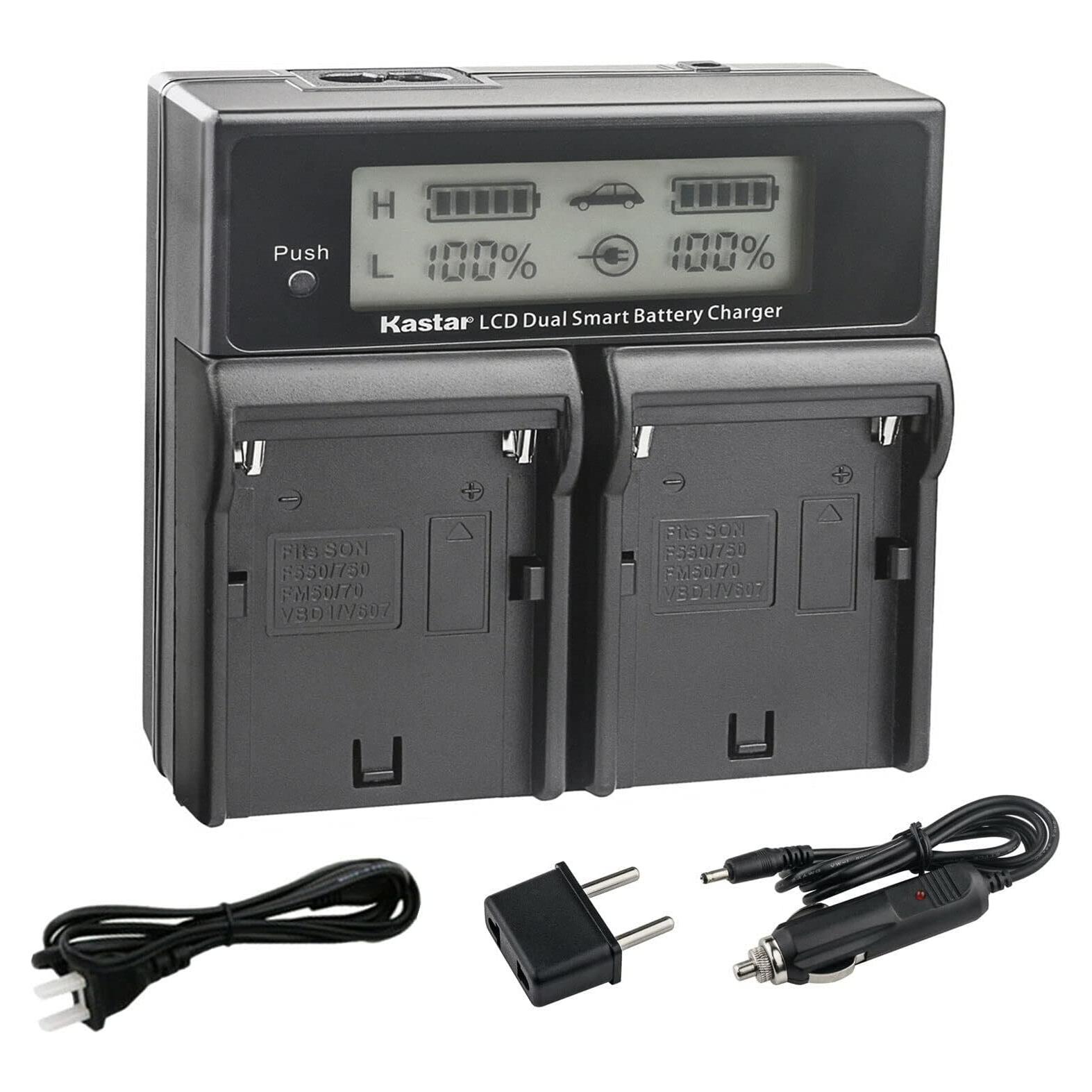 Cargador Rápido Doble Kastar CH04 para Baterías NP-F980EXP