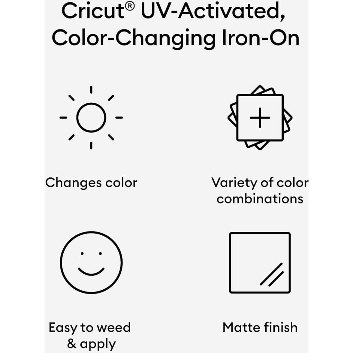 Vinilo Cricut Activado por UV 30.5x61 cm Blanco-Azul