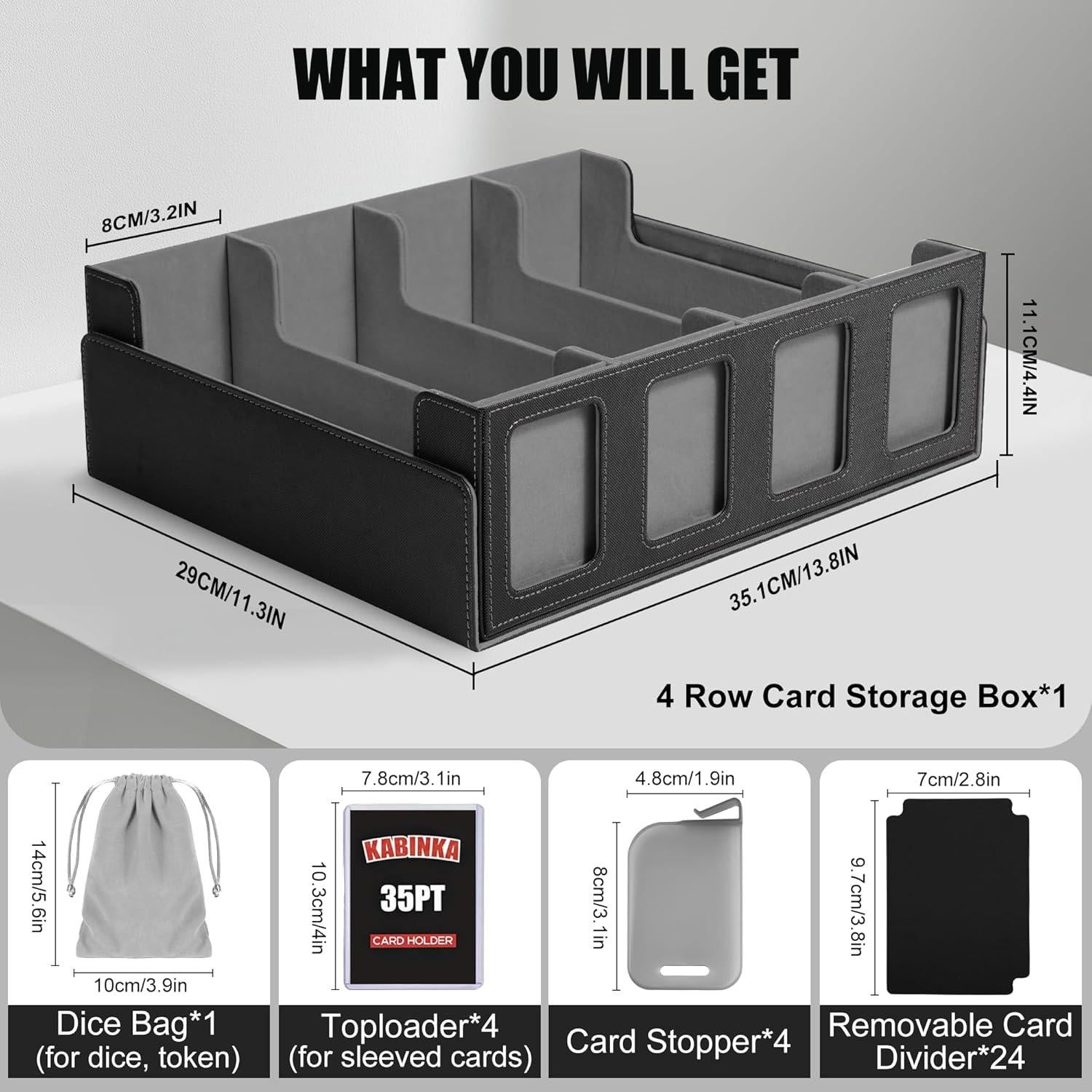 Caja de Almacenamiento de Cartas Kabinka Negra 2400+ Cartas