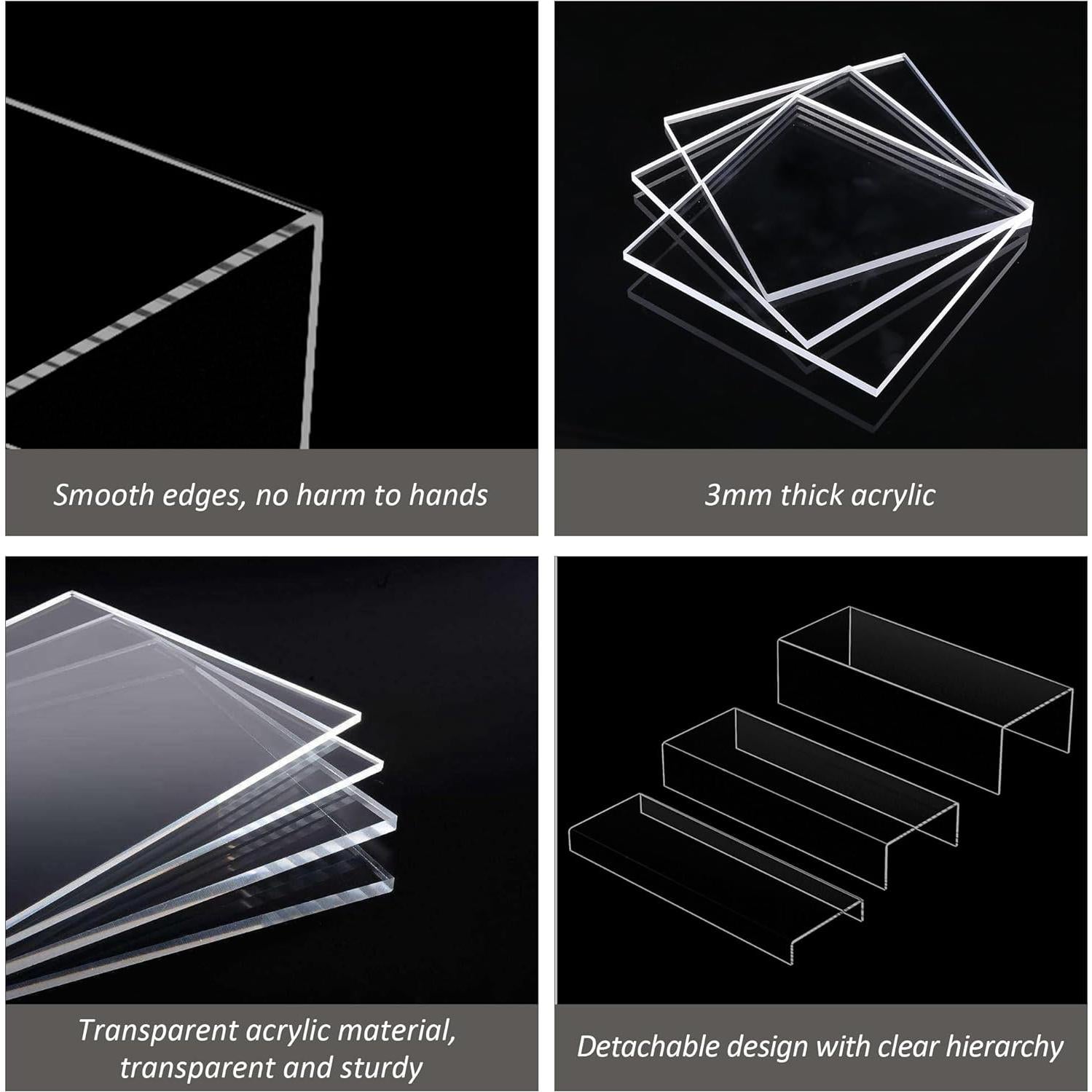 Soportes de Exhibición Acrílicos Cuadrados 3 Piezas 12.7cm