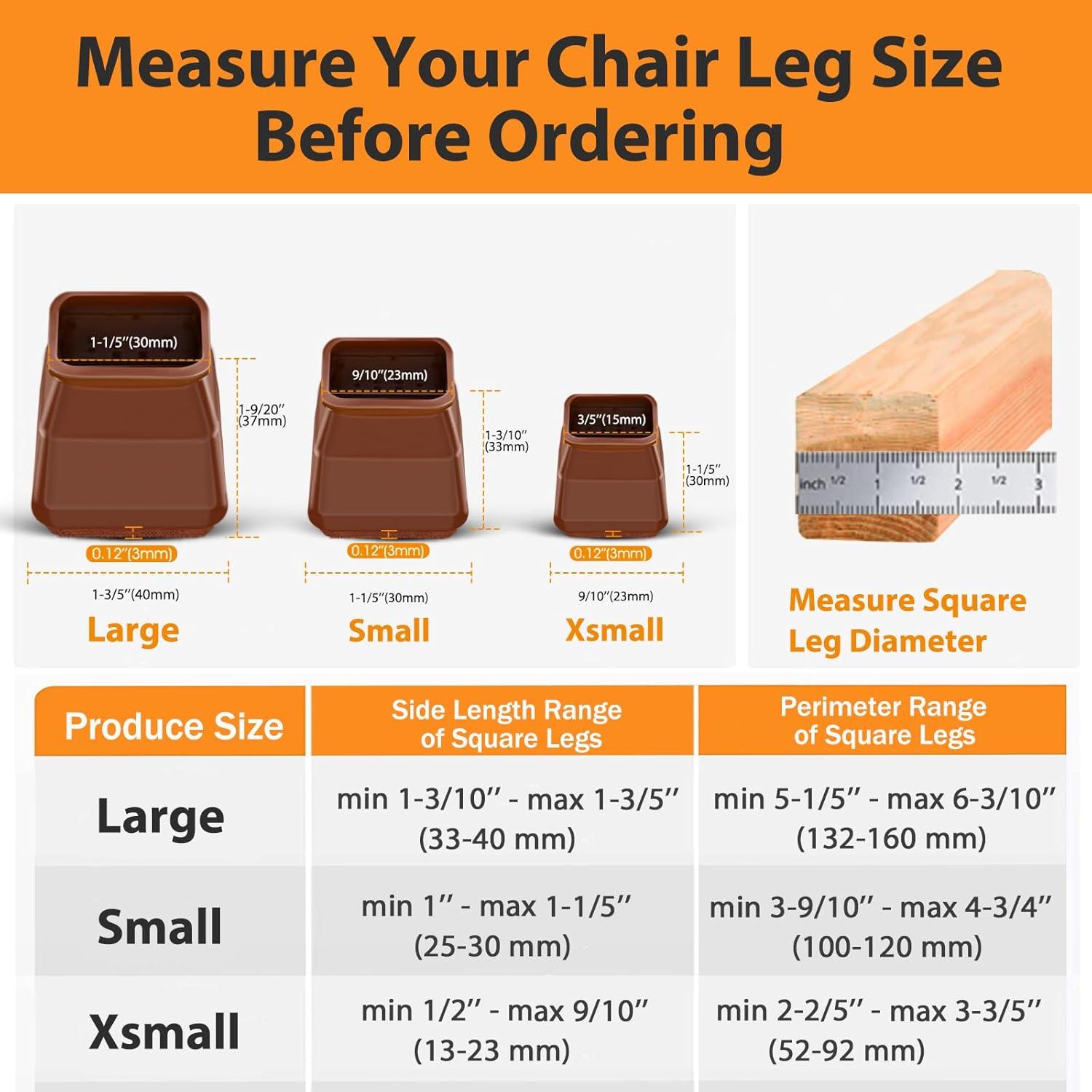 36 Protectores de Suelo para Patas de Sillas Cuadradas Glaais