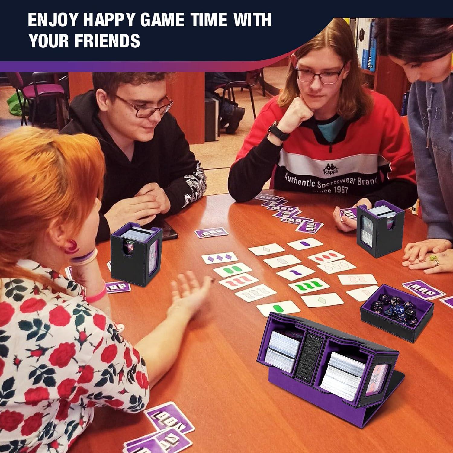 Caja para Deck TiMOVO Commander 200+ Cartas Cuero Negro/Morado