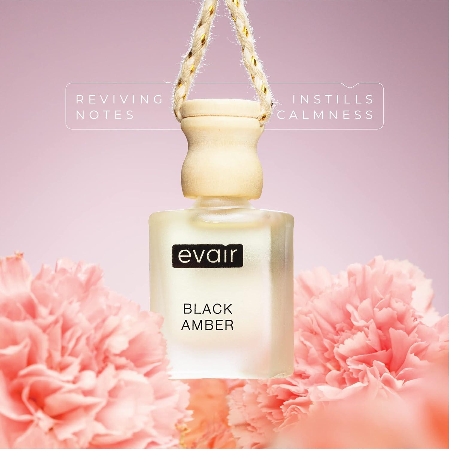 Ambientador de coche Evair Ámbar Negro 10 ml con difusor de madera