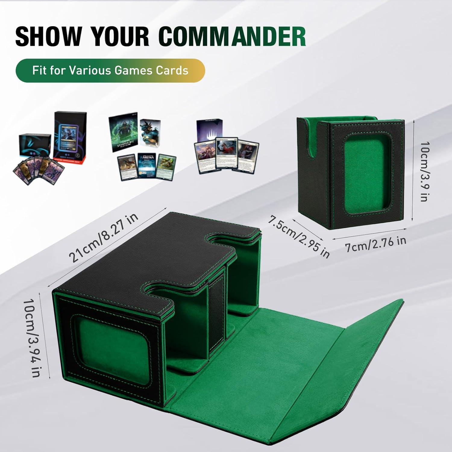 Caja de Deck TiMOVO para Commander 200+ Cartas Verde/Negro