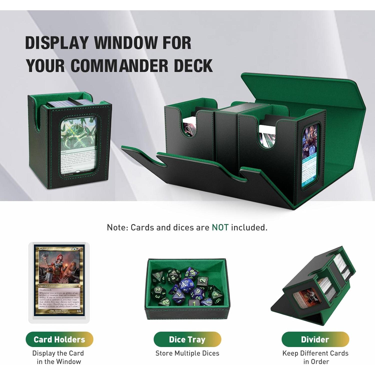 Caja de Deck TiMOVO para Commander 200+ Cartas Verde/Negro