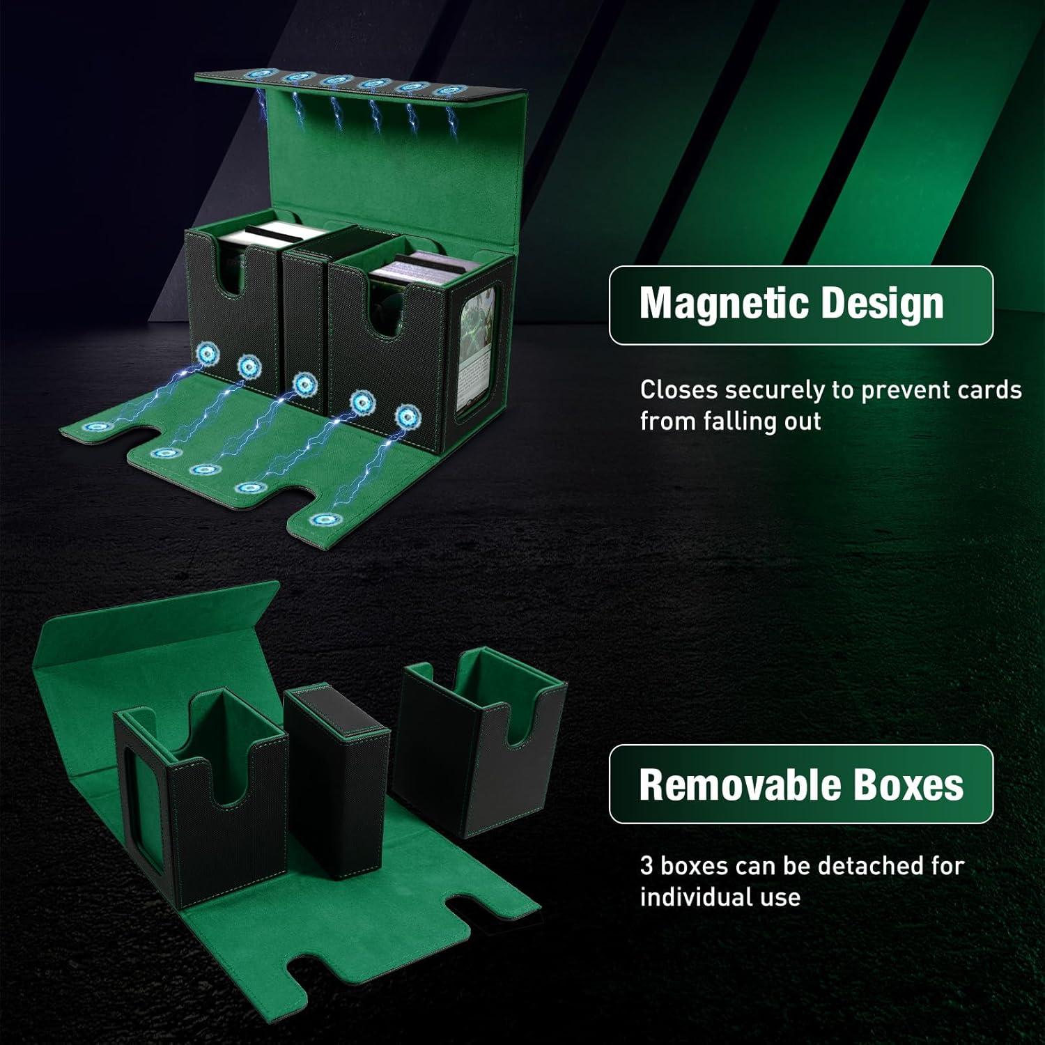 Caja de Deck TiMOVO para Commander 200+ Cartas Verde/Negro