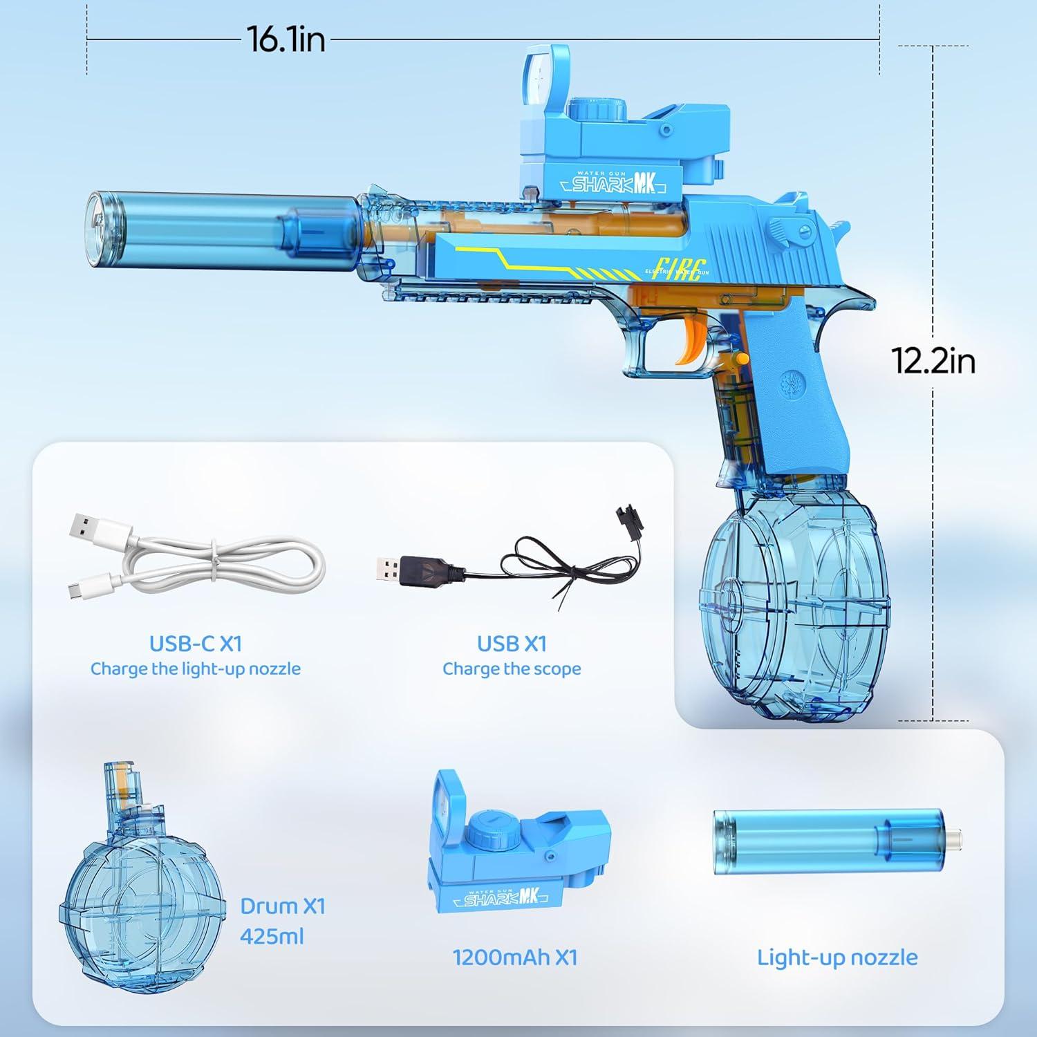 Pistola de Agua Eléctrica Automática Flybakiz Azul 1200mAh