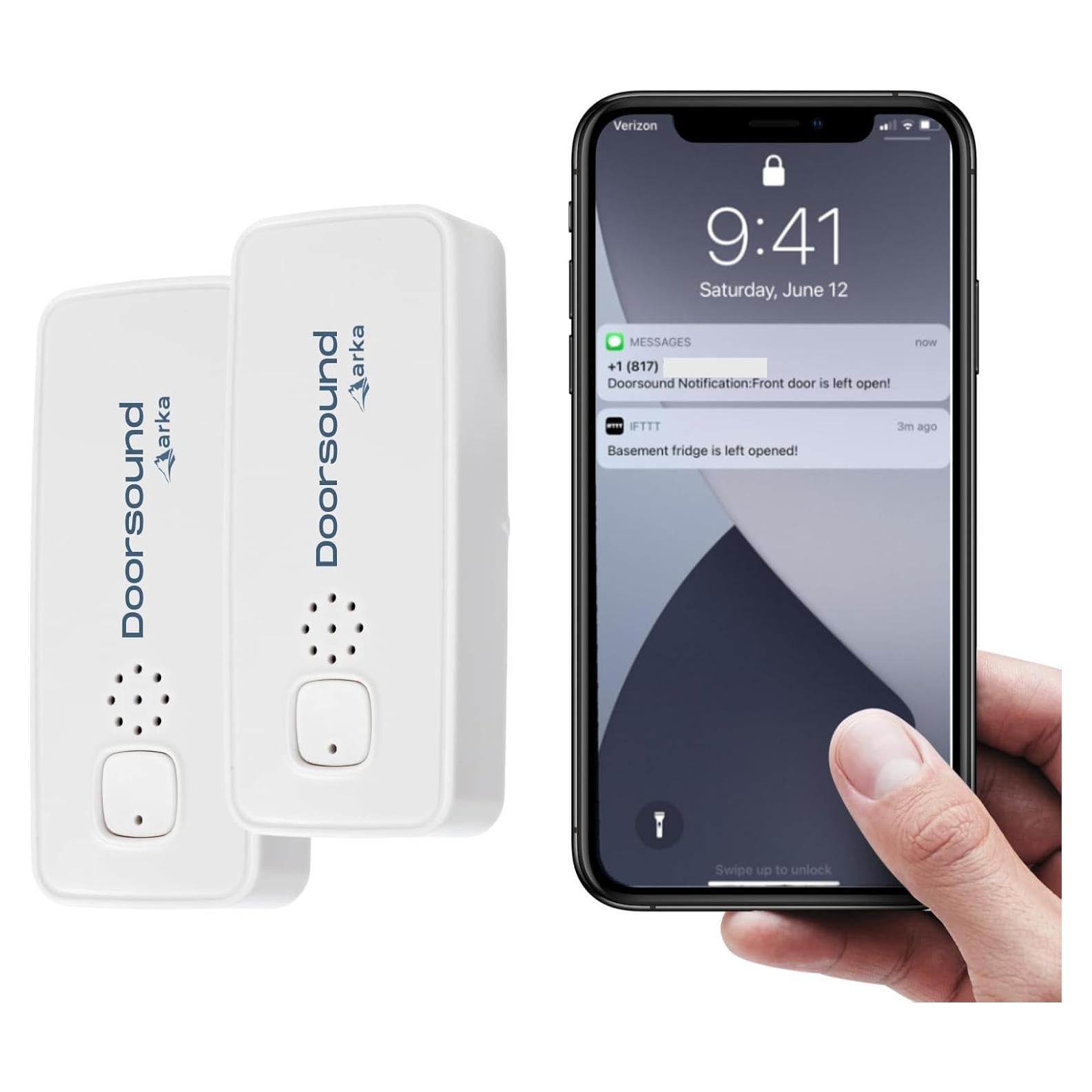 Alarma de puerta WiFi Arka Doorsound 2-pack blanco