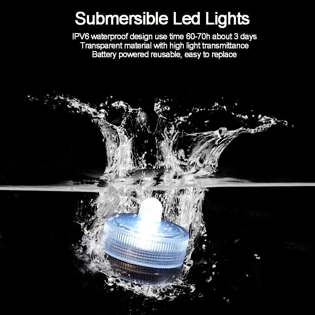 Mini Luz LED Submersible idyl 24pcs Batería Impermeable Roja