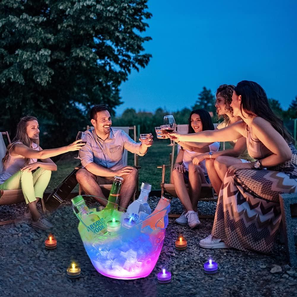 Mini Luz LED Submersible idyl 24pcs Batería Impermeable Roja