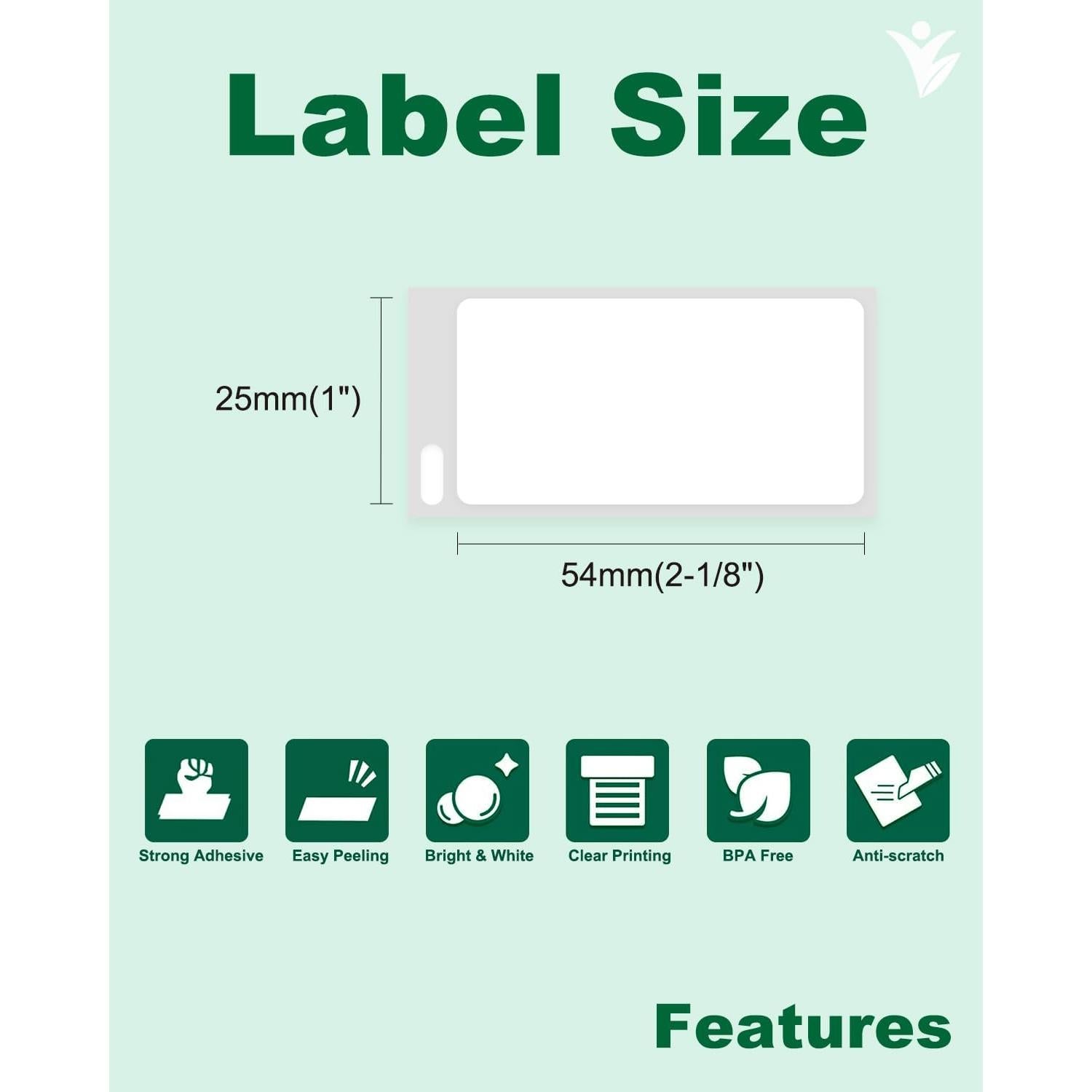 Etiquetas de Dirección Yuanqimm 30336, 25mm x 54mm, 2 Rollos