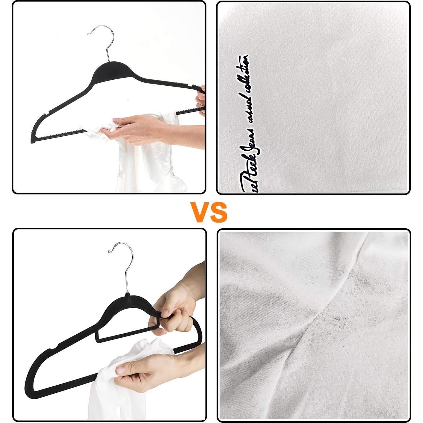 Perchas de Plástico Antideslizantes ELONG HOME - Paquete de 20