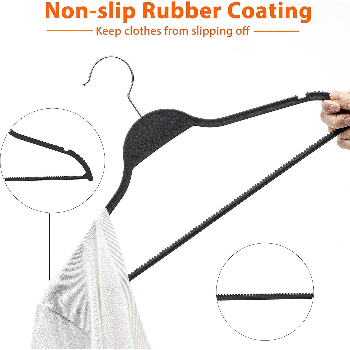 Perchas de Plástico Antideslizantes ELONG HOME - Paquete de 20