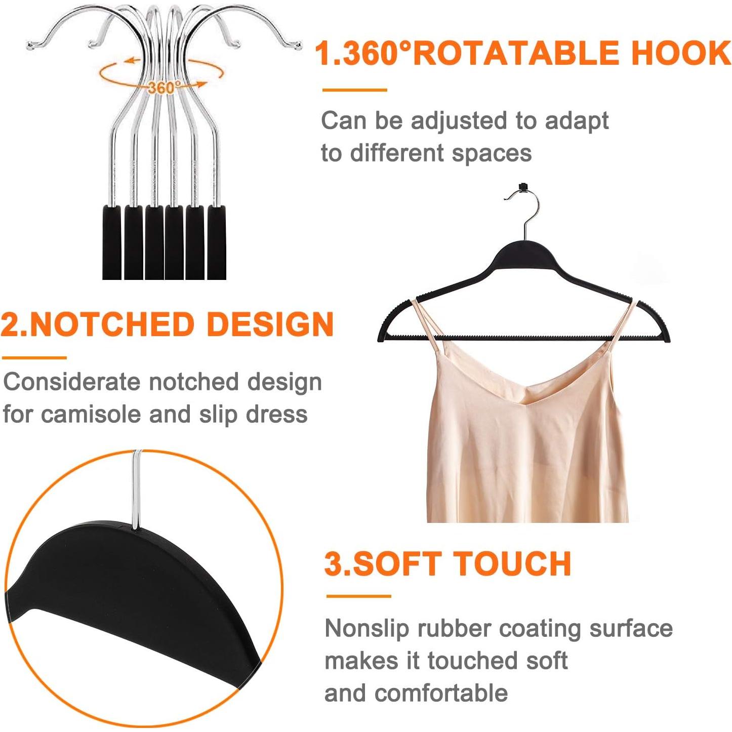 Perchas de Plástico Antideslizantes ELONG HOME - Paquete de 20