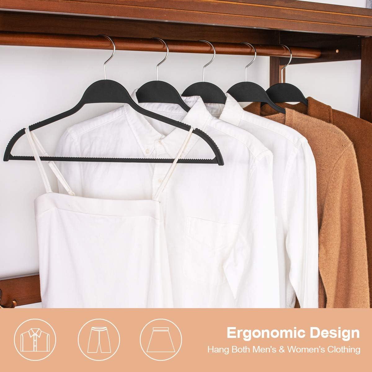 Perchas de Plástico Antideslizantes ELONG HOME - Paquete de 20