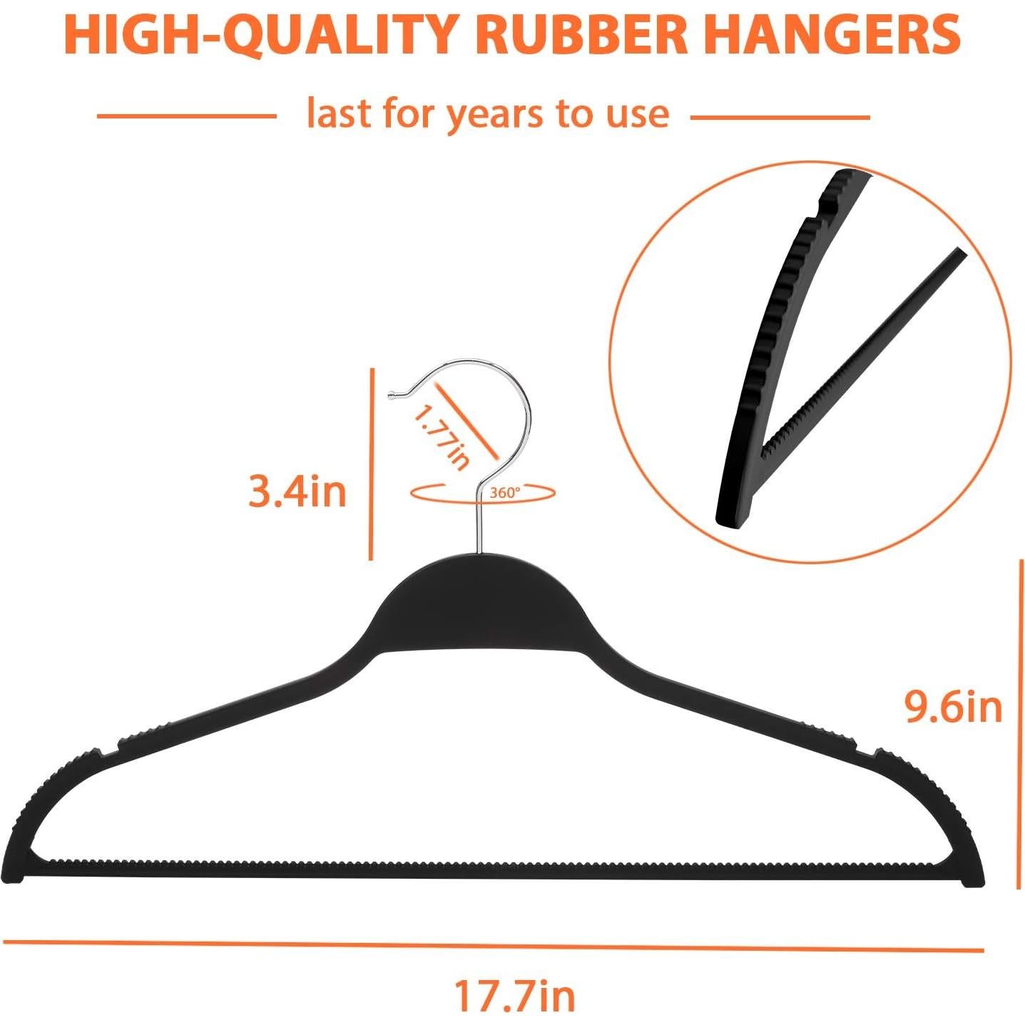 Perchas de Plástico Antideslizantes ELONG HOME - Paquete de 20