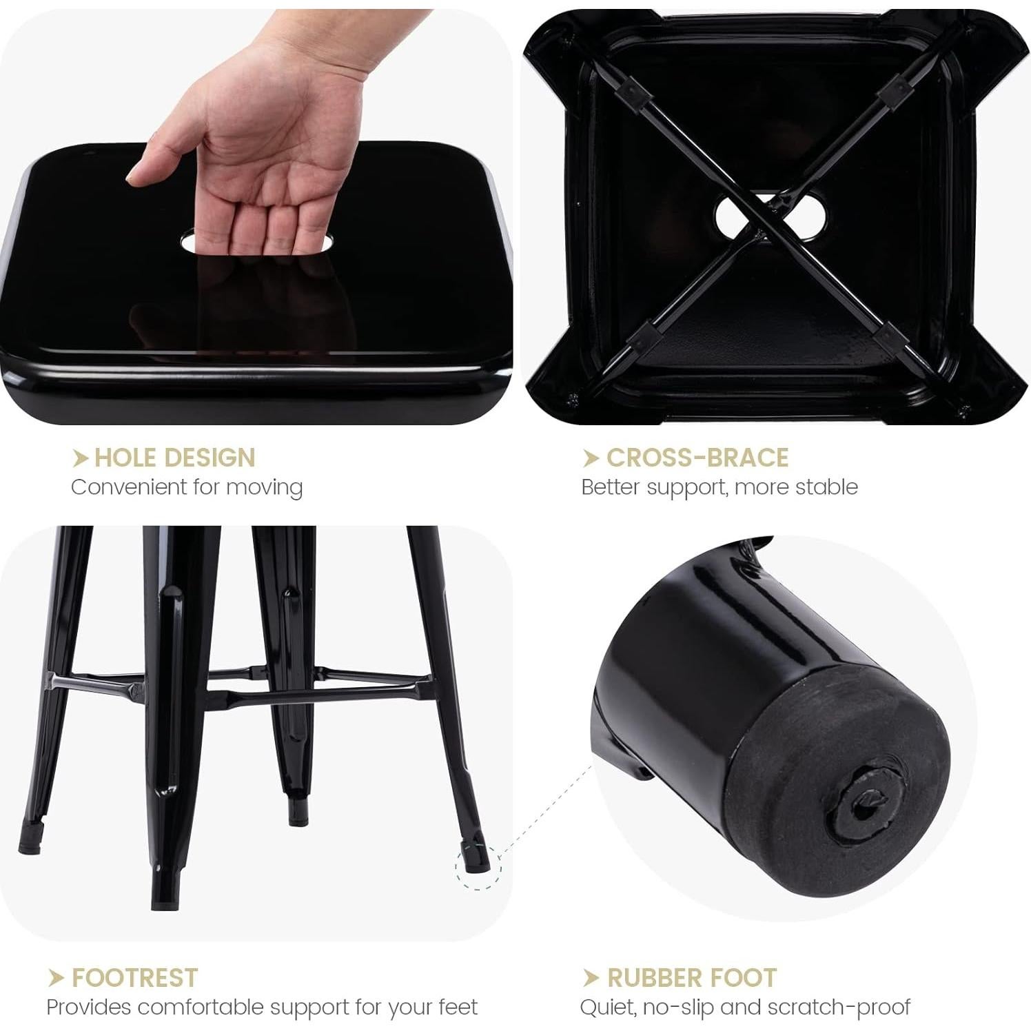 Taburetes de Bar Sin Respaldo Vogue Furniture Direct - Juego de 2