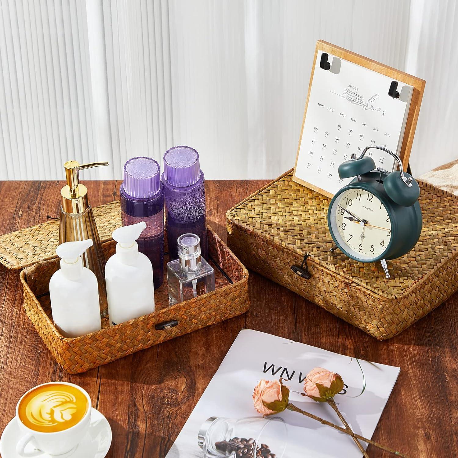 Juego de 4 Cestas de Almacenamiento Didaey de Hierba Marina