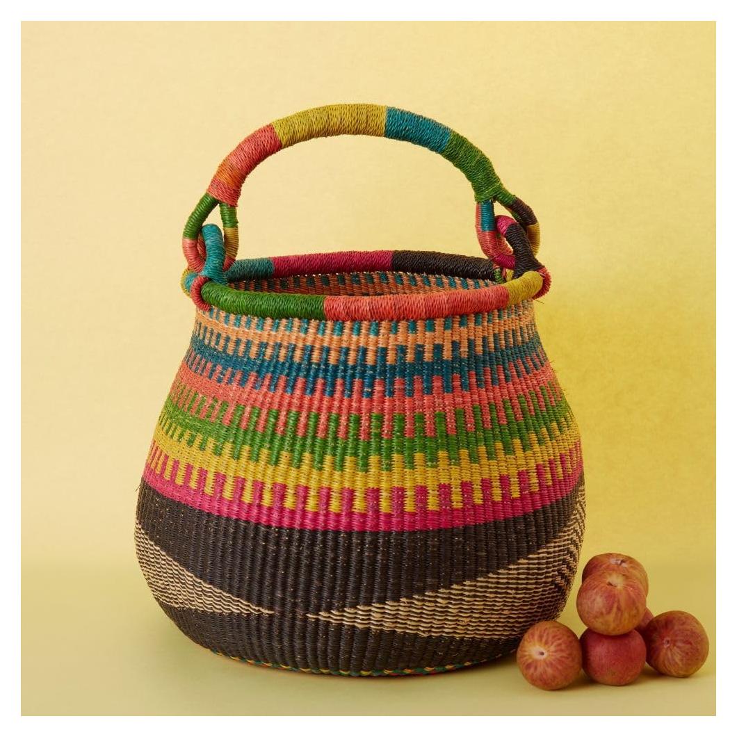 Cesta de Almacenamiento Grande Bolga Africana - 25L, Colorido