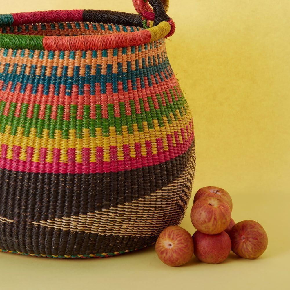 Cesta de Almacenamiento Grande Bolga Africana - 25L, Colorido