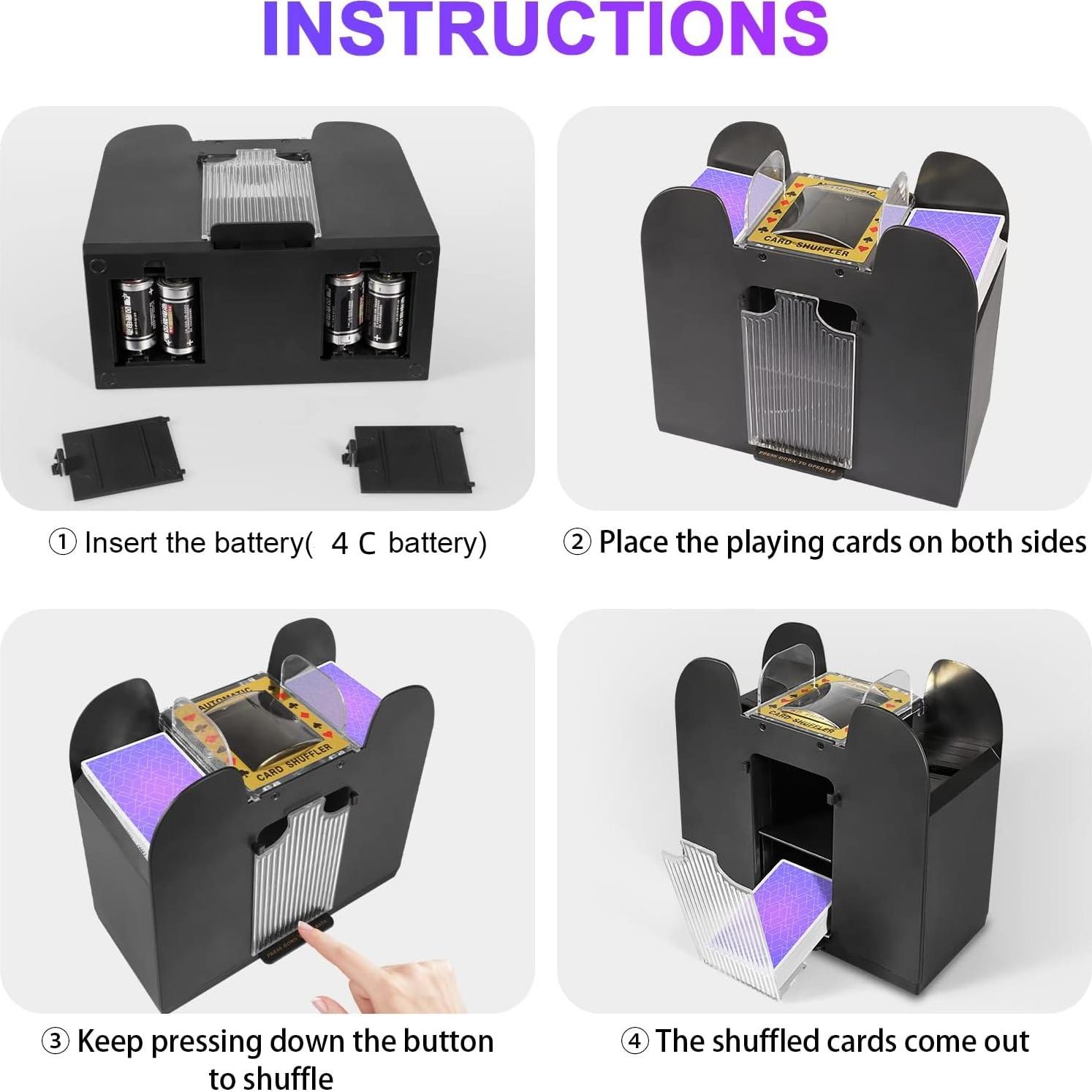 Barajador de Cartas Automático FEIERYA 6 Barajas Eléctrico