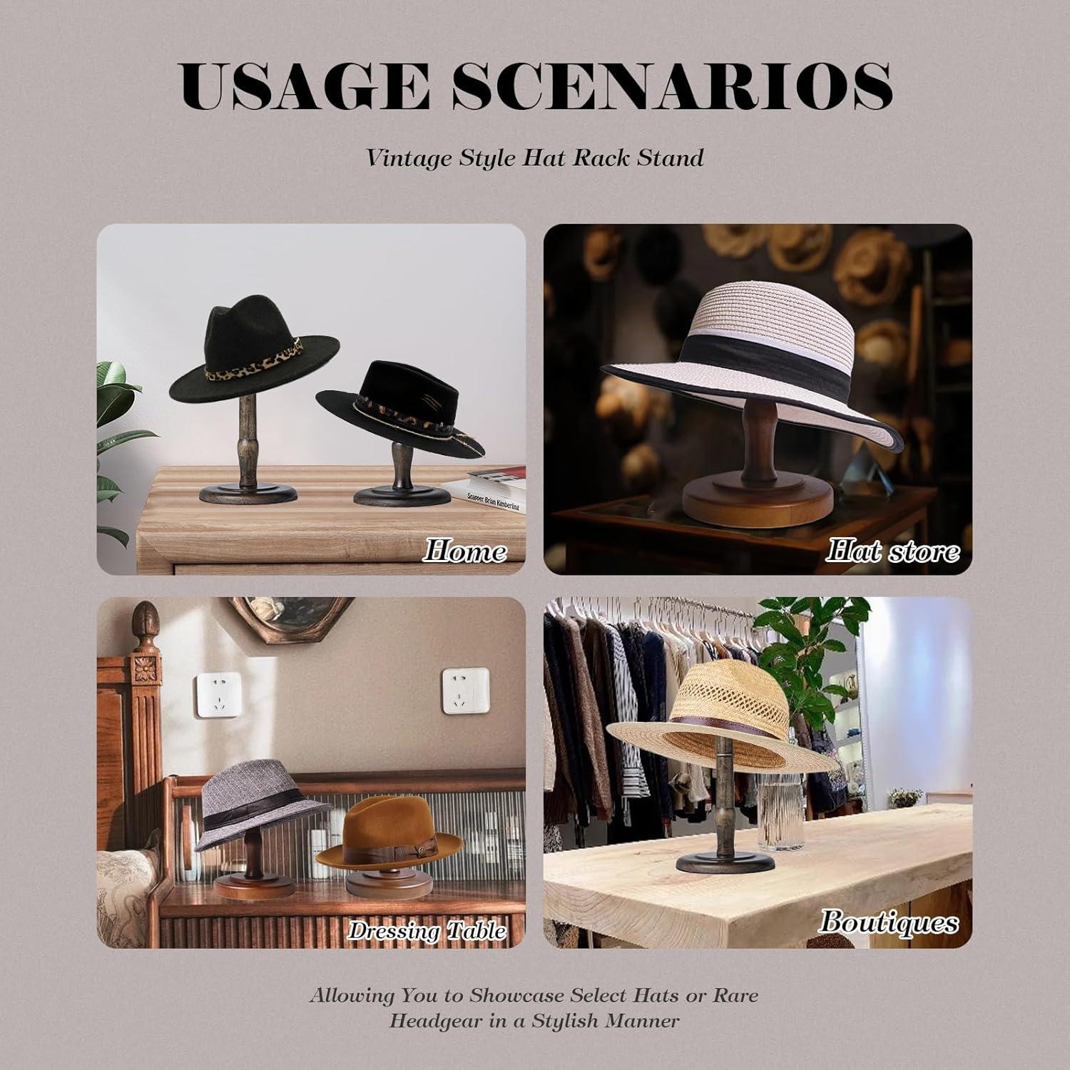 Soporte para Sombreros Vintage CHADWICK de Madera 21 cm