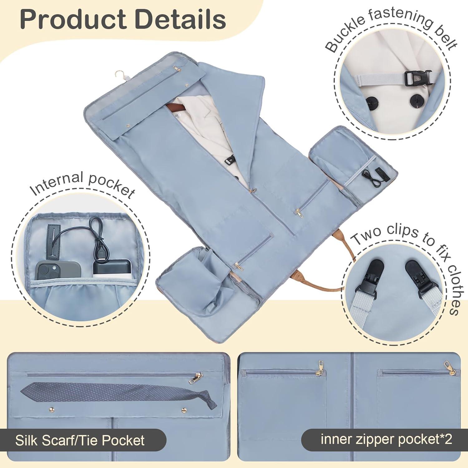 Bolsa de Ropa de Viaje WOOMADA Beige y Marrón 52x23x32 cm