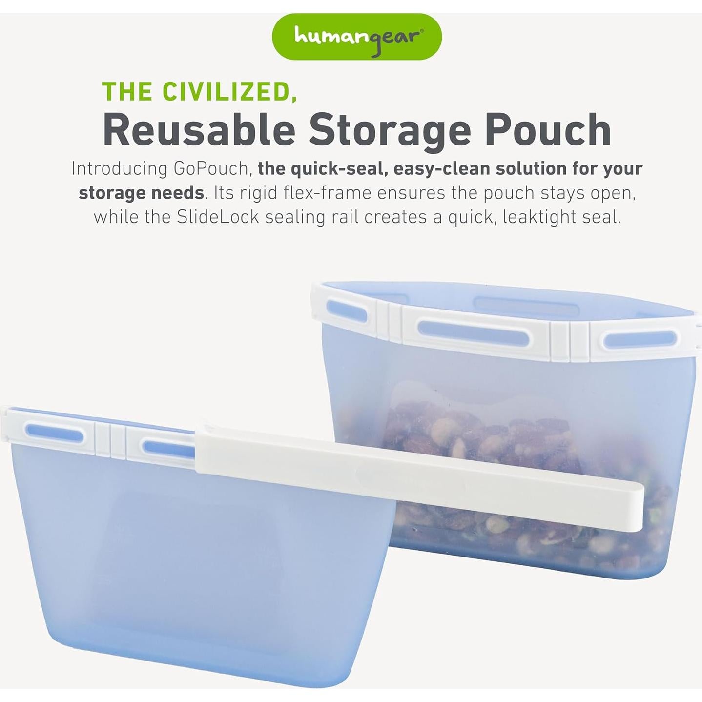 humangear GoPouch Pequeño - Bolsa Reutilizable Azul 0.40L
