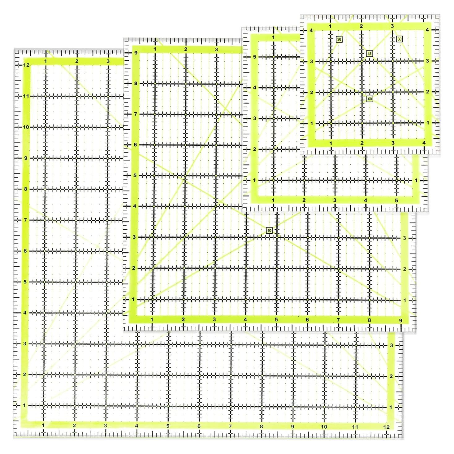 Reglas de Acolchado UOOU - 4 Tamaños Acrílicas 11.43 a 31.75 cm