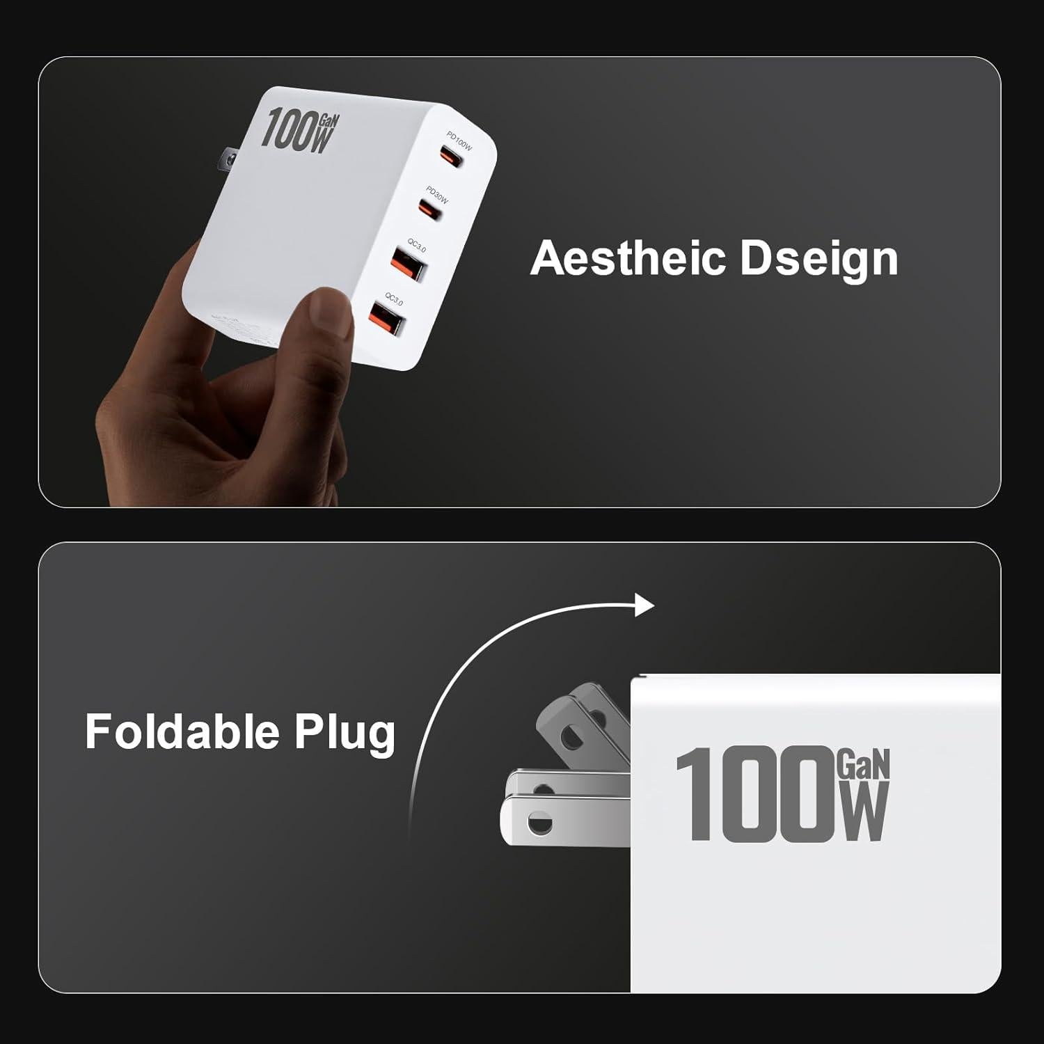 Cargador RCstyle 100W GaN 4 Puertos para Drones DJI