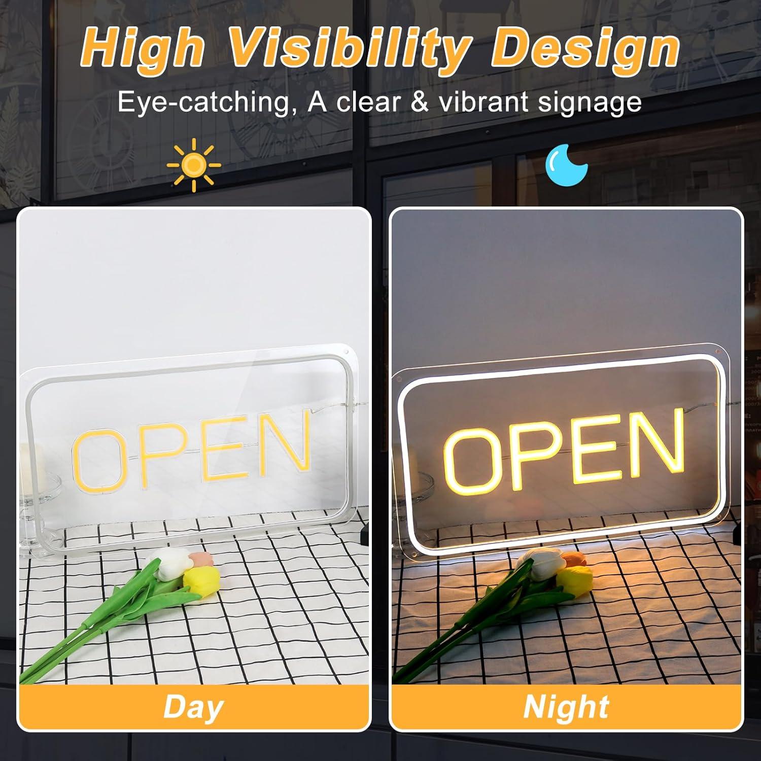 Cartel LED Abierto FLETERGIB 40.6x22.9cm Regulable USB