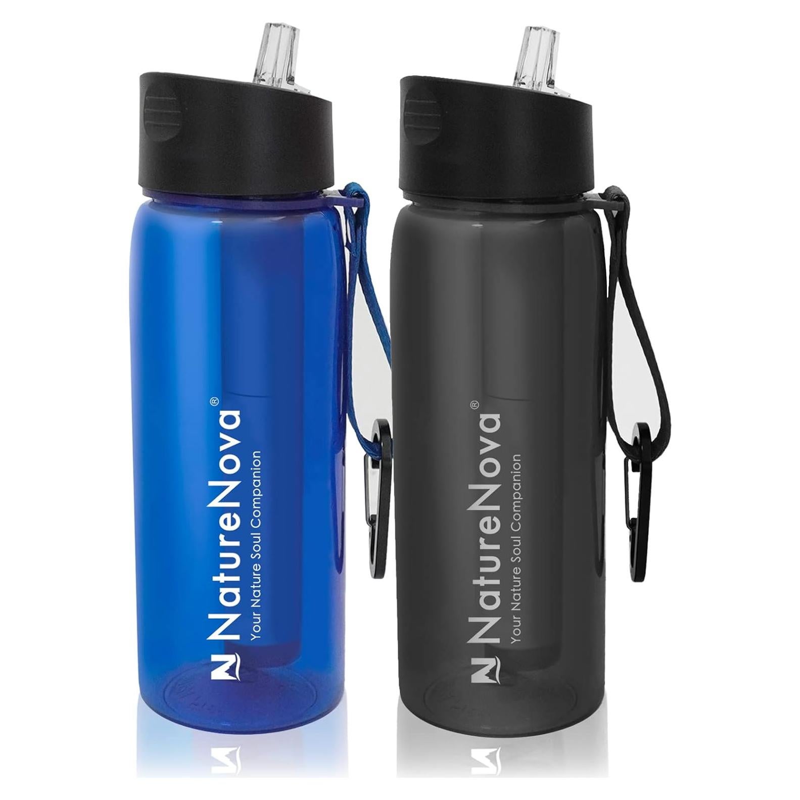 Botella de Filtro de Agua NatureNova 650ml 4 Etapas Libre BPA