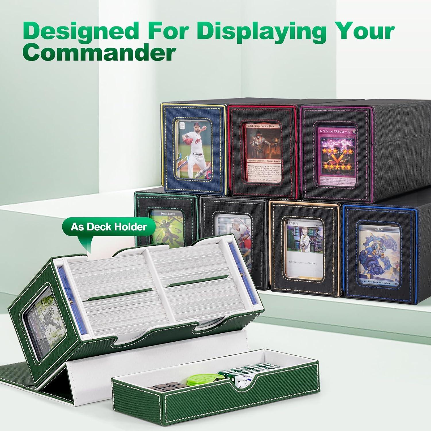 Caja de Barajas UAONO Doble para 200+ Cartas Verde Blanco