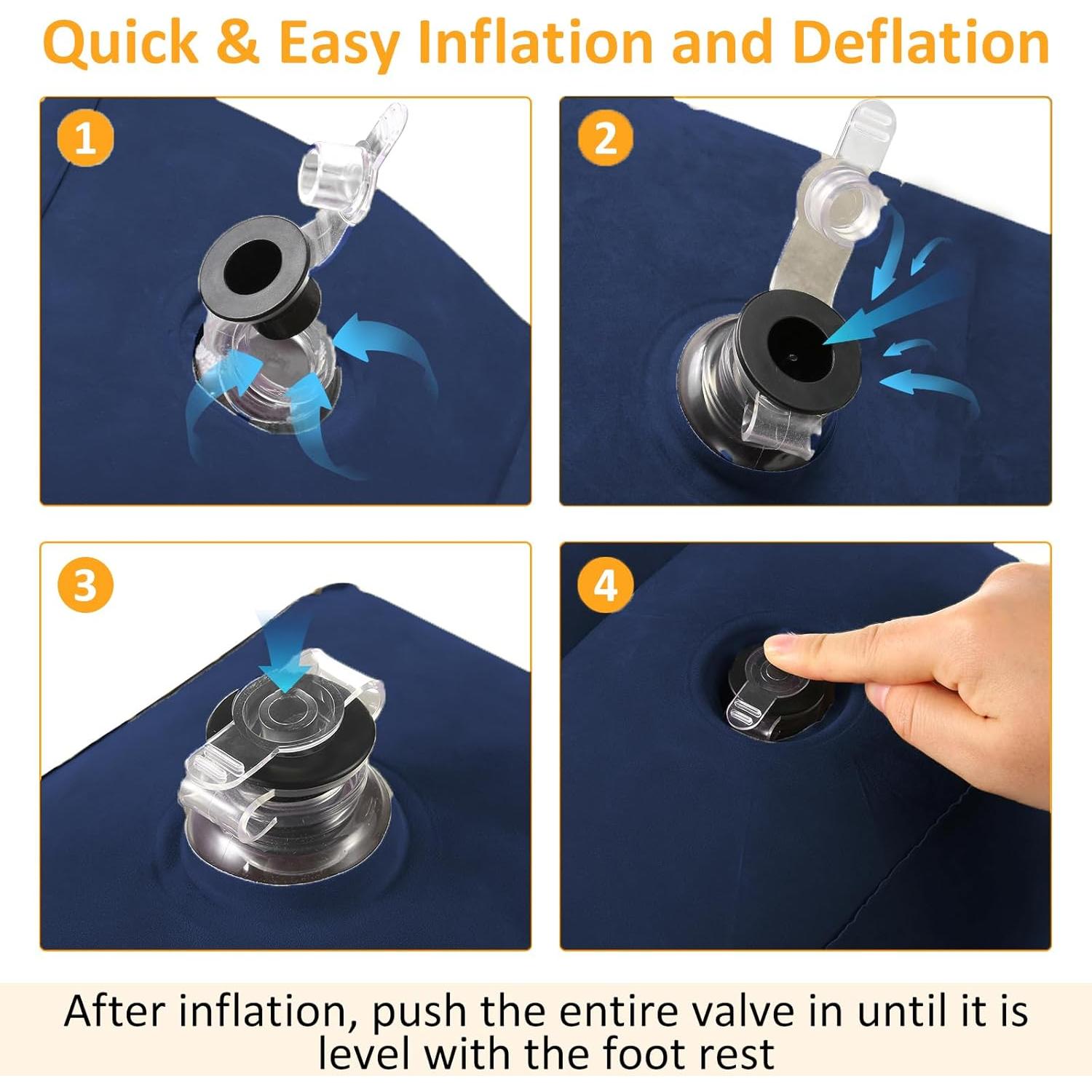 Cojín Inflable Reposapiés Eooqi Ajustable Azul 1 PCS