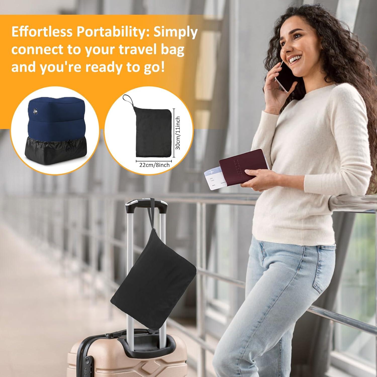 Cojín Inflable Reposapiés Eooqi Ajustable Azul 1 PCS