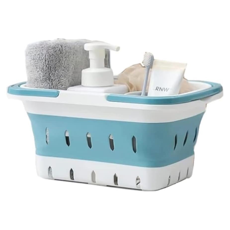 Cesta de Plástico Plegable ANNIYA 6L Azul para Almacenamiento