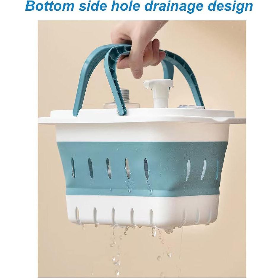 Cesta de Plástico Plegable ANNIYA 6L Azul para Almacenamiento